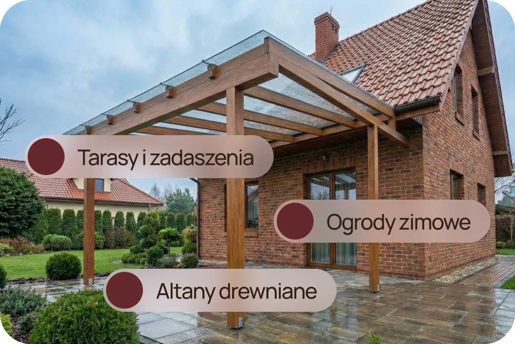 Projekt tarasu z zadaszeniem